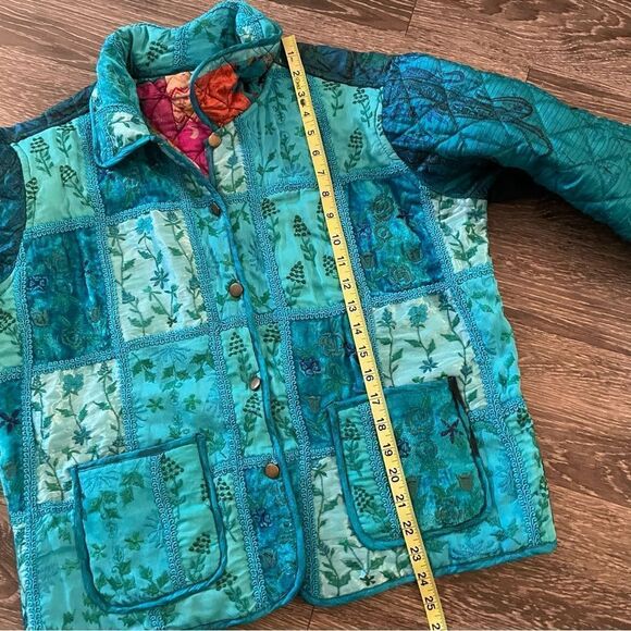 Coldwater creek rayon silk patch reversible jacket - Picture 14 of 14